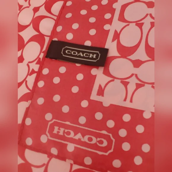 Coach Rust and Pink Patterned Scarf - Picture 5 of 9